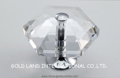 d40mm pure brass k9 crystal glass furniture cabinet knob/copper base bedroom knob