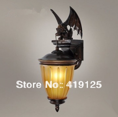 full resin drawing tan bat wall lamp