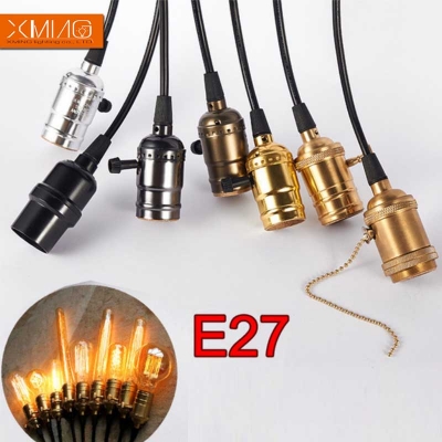 industrial pendant lights hanging ceiling lamps holder with switch e27 fixture for dining bar wire longer 120cm