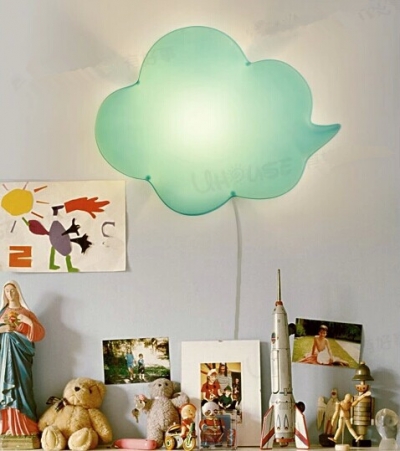 light green cloud lovely creative acrylic led wall lamp for kids bedroom baby room night lamp bedside lamp,e14*1 bulb included