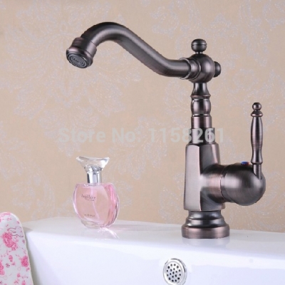 luxury deck mounted oil rubbed kitchen basin sink faucets black mixer taps new water tap basin faucet hj-6706r