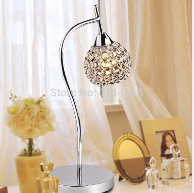 modern k9 crystal table lamp light creative table lamp for living room study bedroom decoration + e14 led bulb