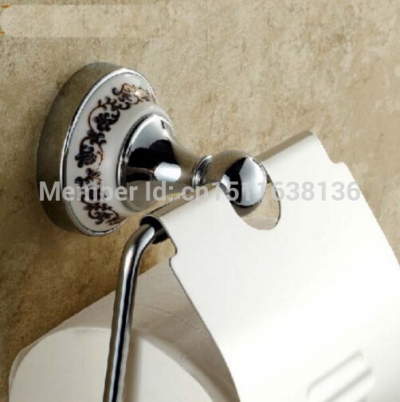 modern new chrome brass with ceramic wall mounted bathroom toilet paper holder waterproof