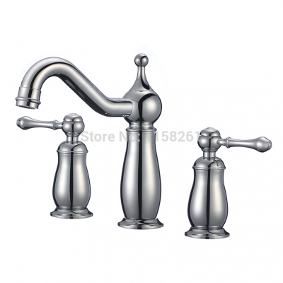 new 3pcs fashion waterfall bathtub faucet brass surface mounted chrome mixer tap mixer tap faucet yb-301-a