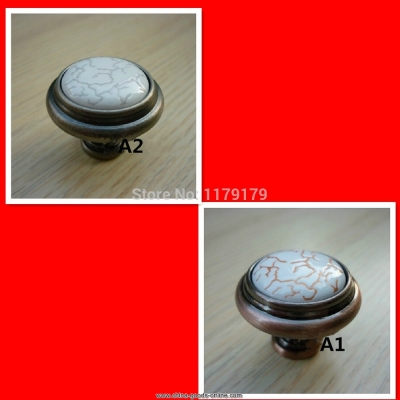 new arrival 31mm crack ceramic pulls knobs,antique zinc alloy drawer dresser bedside table cabinet furniture pulls knobs gb9763