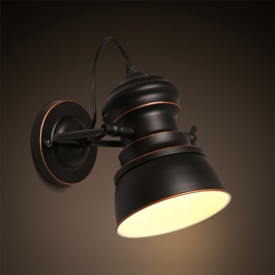 new arrivals rotatable american industrial loft creative painted iron wall lamp with 3w led original bulb