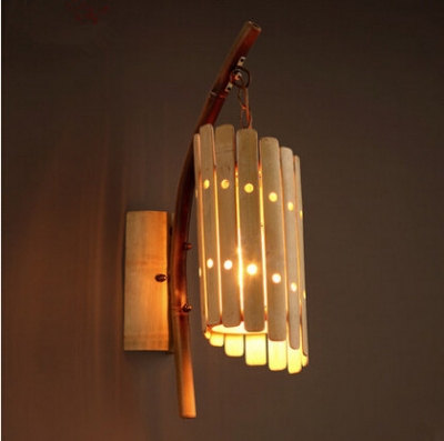 nordic loft vintage creative bamboo led wall light modern concise bedside lamps fixtures for bar cafe living room home lighting