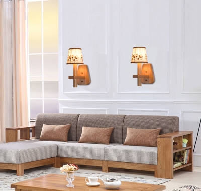 nordic modern warm cloth wall lamp bedroom bedside restaurant aisle solid wood wall light