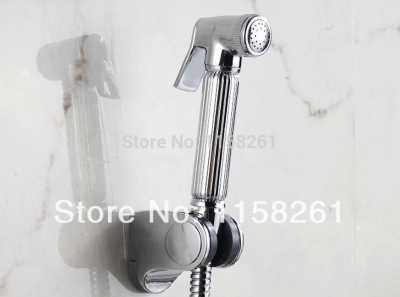 solid brass chrome women handheld bidet shower set /portable bidet with abs shower holder and 150cm hose 95045