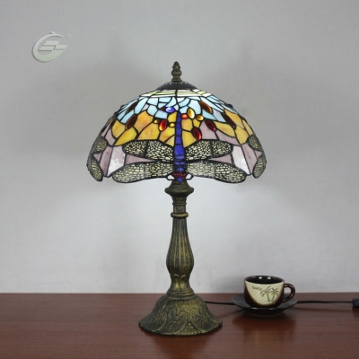 table lamp rural style dragonfly series hademade stained glass living room lights ysltb3-17