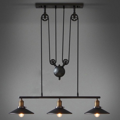 vintage pendant lights iron pulley lamp bar home decoration e27 edison light fixtures,