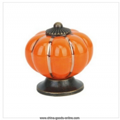 10pcs orange antique pumpkin ceramic drawer cupboard door pull kitchen handle knobs