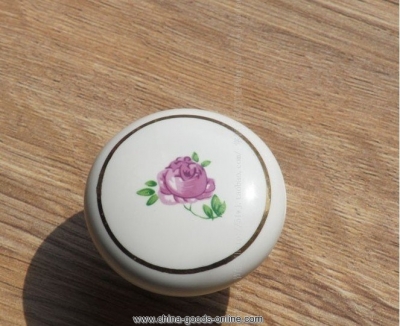 20 pcs pink rose ceramic handle pastoral style wardrobe cabinet shoe drawer cabinet door handles