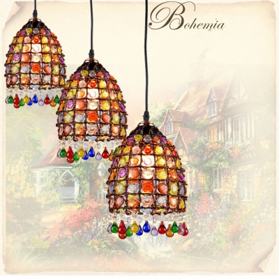 2015 fashion dining room pastoral hand knitted crystal pendant light creative american iron porch pendant light