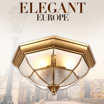 2016 best seller elegant copper glass ceiling light for bedroom dia40 50cm european lustre ceiling light
