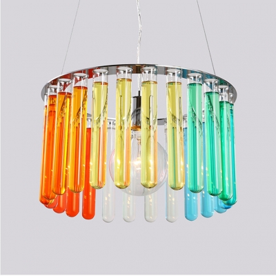 2016 creative plated stainless colorful glass round cord pendant light for bedroom with e27 bulb