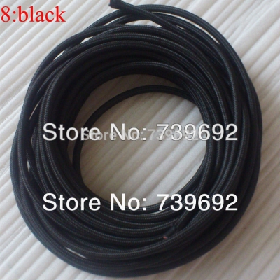 (2m/lot) 2* 0.75mm vintage black color knitted electrical wire circle plug pendant light p.v cloth copper electrical wire