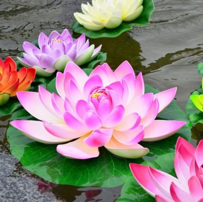 artificial lotus flower, pool decoration, garden ornament