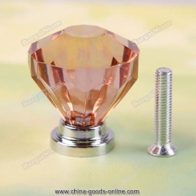 bargainium original 1pcs 32mm diamond shape crystal cupboard drawer cabinet knob pull handle #05 for yourself