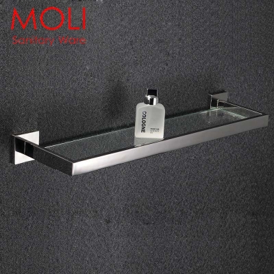 bathroom glass shelf square polished stainless steel bathroom accessories towel shelf