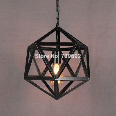 black wrought iron loft lamp industrial pendant lamp moroccan rustic vintage light fixtures for room dia.32/42/52cm bk1035