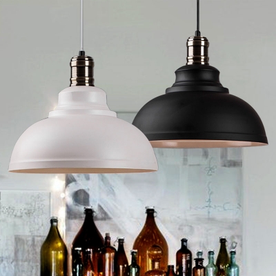 dia*29cm american industrial loft vintage pendant lights for dining room iron black/white painted e27 edison bulb home lamp