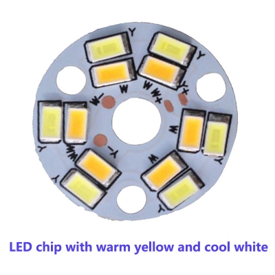 energy saving round 12pcs leds super bright led chip light changeable colors warm yellow cool white led chip for bulb downlight