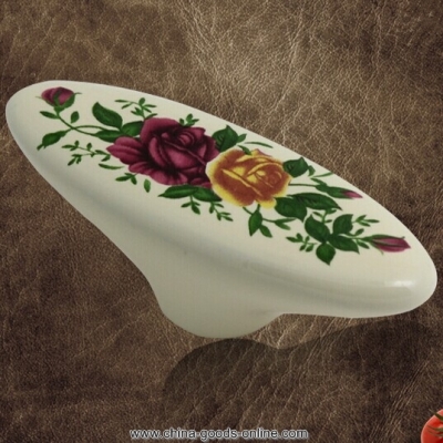 fashion luxury kichen cabinet handle flower ceramic cupboard pull white ceramic drawer dresser wardrobe furniture pulls knobs