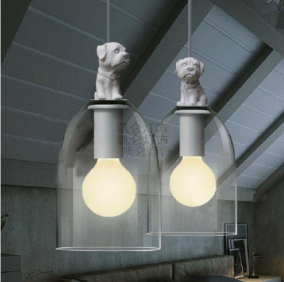 g80 bulb ly american retro european bedroom restaurant stairs white dog pendant light