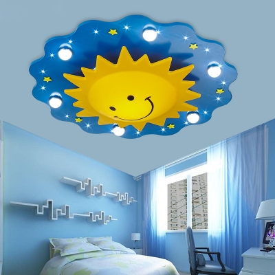 new arrival modern surface mounted led ceiling lights children's room 220v remote control cartoon led ceiling lamps