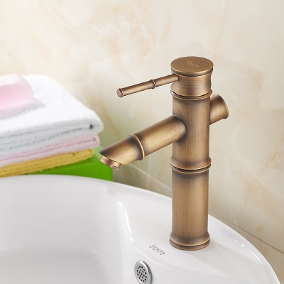 nice deck mounted single hole antique brass faucet bath kitchen basin sink mixer tap banheiro water tap zly-6656