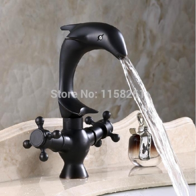 oil rubbed black dolphin bronze single handle deck mounted bathroom basin sink mixer tap faucet sy-337r