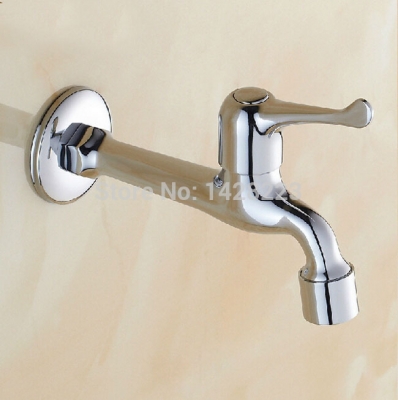 polished chrome long neck brass cold water faucet balcony mop pool taps