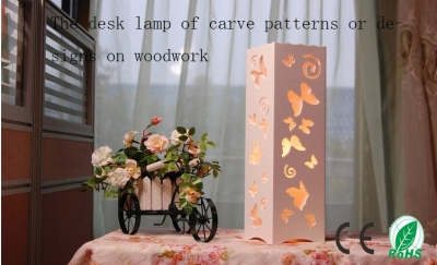 the butterfly of carve patterns or designs on woodwork hollow out modern interior decoration lamp,table lamp,5w led abajur