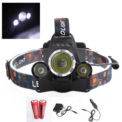 xml t6 4000lm torch led rechargeable headlamp headlight bicycle bike lamp spotlight for hunting/charger(us eu)/18650