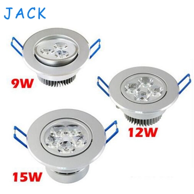 20pcs led spotlight 9w 12w 15w epistar led recessed cabinet wall spot down light ceiling lamp cold white warm white for lighting