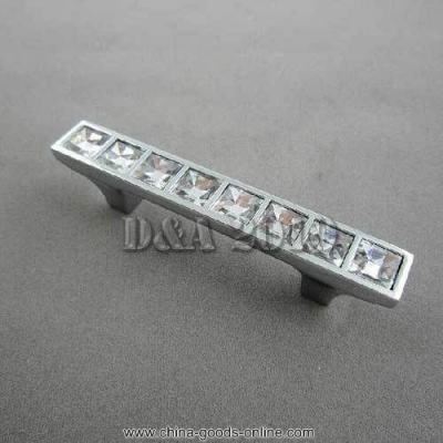 5.1" modern solid crystal diamond cabinet cupboard door drawer bar pull handle