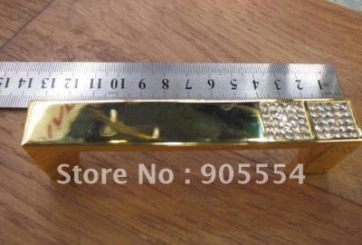 96mm l115xh30mm golden crystal glass zinc alloy handles