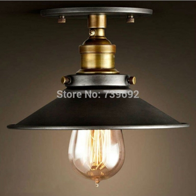 american countryside industrial iron ceiling lamp vintage style bar home decor balcony corridor lighting black color