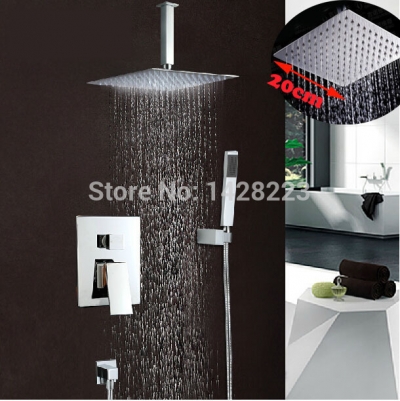chrome finish brass bathroom shower faucet set single handle with abs handshower