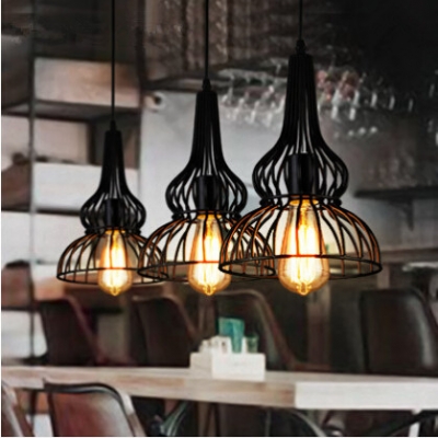 creative iron birdcage vintage pendant lights edison hanging lamp fixtures for home lightings bar droplight lamparas colgantes