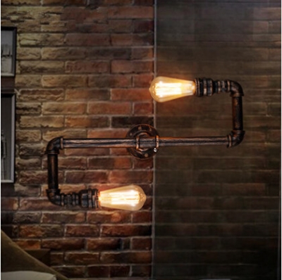 creative loft style water pipe vintage industrial edison wall lamp nordic fixtures for bar aisle balcony home lamparas de pared