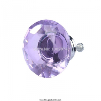 diamond shape crystal glass drawer cabinet pull handle knob light purple a#v9
