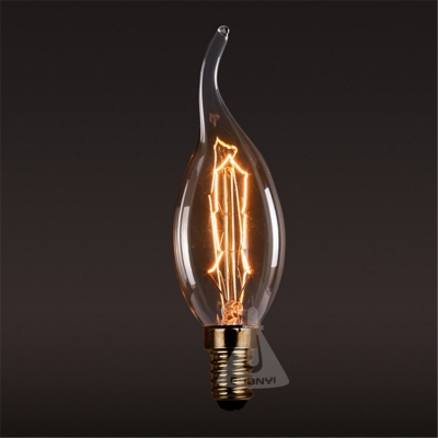e14 25w led edison carbon filament vintage incandescent tailed tungsten bulb light lamp 25w 110v,220v candle flame bubble lamp