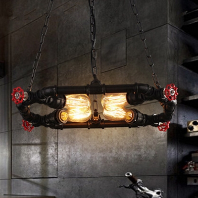 iron water pipe industrail vintage pendant light hanging lamp fixtures for cafe bar living home lightings lamparas colgantes