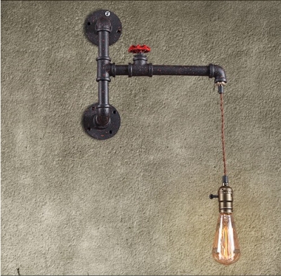 metal water pipe loft style creative edison wall light industrial vintage wall lamp fixtures for bar home indoor lighting