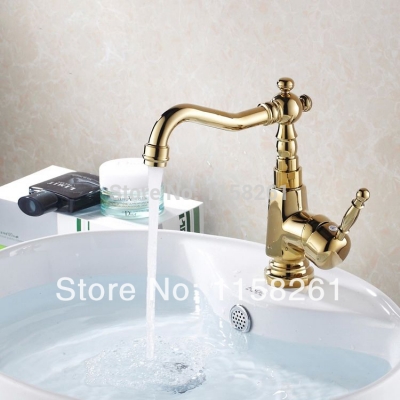 modern golden surface bathroom sink faucet soild brass mixer tap bath mixer bathroom faucet basin mixer hj-6706k
