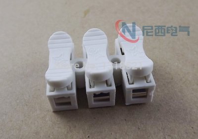 new wir50 pcs new 3a wire connector 3 position barrier terminal strip block spring connector led strip light wire connecting