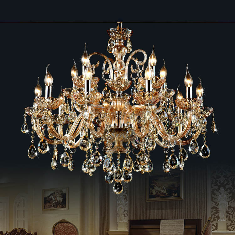 15 arms crystal chandelier light luxury modern crystal lamp chandelier lighting champage crystal top k9