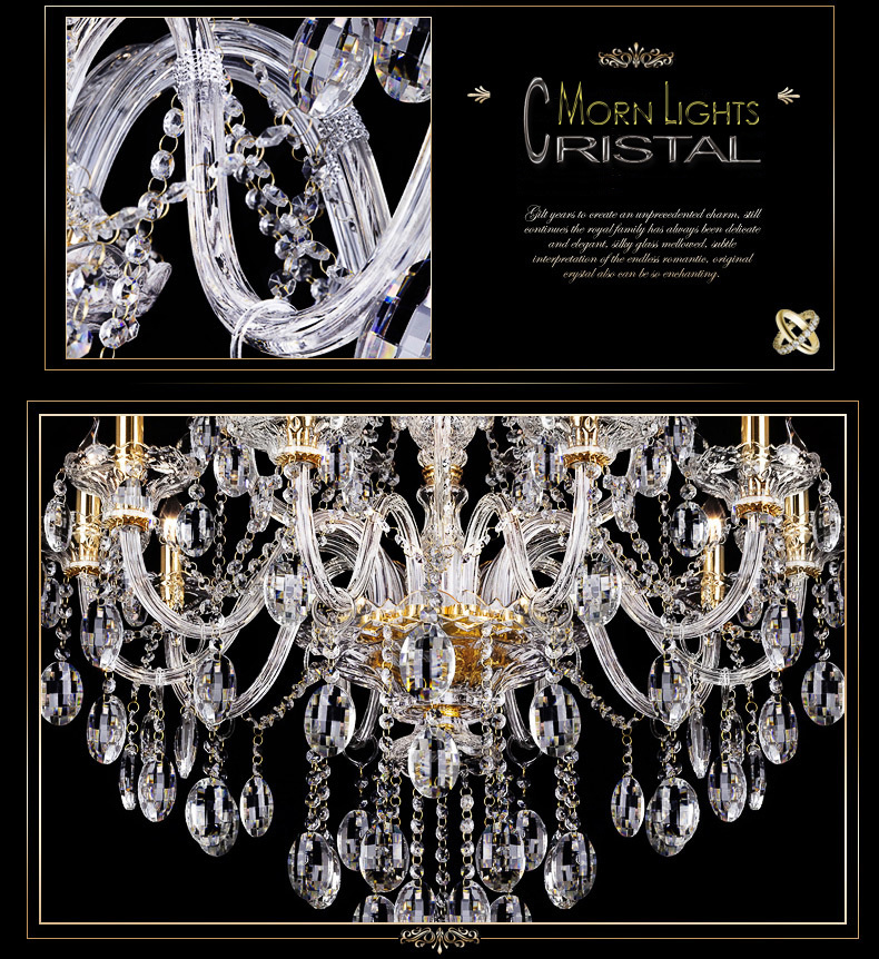 european crystal large chandelier 15 arm luxury modern large crystal chandelier fashion luxury transparent k9 crystal